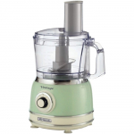 Ariete Vintage Green Multifunctional Food Processor, light green/cream, 1000 watts, 1.2 liters
