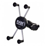 RAM Mounts X-Grip suur telefonihoidik mootorratta kahvlivarre alusega
