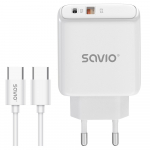 Savio LA-13 mobiilseadme laadija Universaalne valge AC Kiirlaadimine Siseruumides