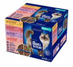 OPTIVITAL Box with chicken, beef, lamb, salmon - wet cat food - 24x85g