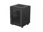Standing rack cabinet 19 inch 15U 600x600 perforated door black (Flat pack)