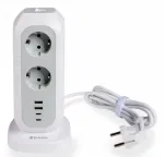 Verbatim EUPT-01 EU Power Tower power strip 11xAC 2xUSB 2xUSB-C