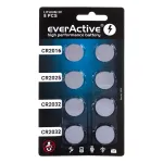 8 liitiumaku komplekt everActive 4 x CR2032, 2 x CR2025, 2 x CR2016