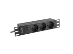 LANBERG POWER STRIP 10" RACK (1U, 16A, 3X SHUKO)