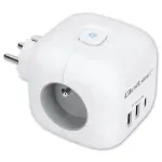 6-in-1 Power Cube Extension Socket with Illuminated Power Switch | 3x AC Outlets | 2x USB Ports | 1x USB-C PD 20W | White