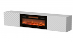 Cama RTV kapp LARA 183x35x37 mattvalge + must kamin