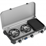 Campingaz Camping Kitchen 2 Multi Cook, gas cooker (grey, 2 hobs 2x 1.8 kW + grill plate 0.9 kW)