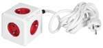 Allocacoc 2304/FREXPC power extension 3 m 5 AC outlet(s) Indoor Red, White