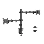 Gembird MA-D2-03 reguleeritav lauale kinnitatav kahe monitorivars, 17&rdquo;-32&rdquo;, must