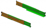 Mounting rails for cabinets 19 inches for UPS VI R1U