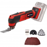 EINHELL Power X-Change cordless multi-function tool TE-MG 18/1 Li-Solo, 18 Volt red/black, without battery and charger, including accessories