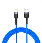 Tellur Data Cable USB to Lightning with LED Light, 3A 1.2m Blue