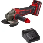 Einhell Power X-Change battery angle grinder TE-AG 18/125-2 Li Kit, 18Volt (red/black, Li-Ion battery 4,0Ah)