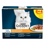 PURINA Gourmet Perle pardi-, kalkuni-, lamba- ja tuunikalalihaga m&auml;rg kassitoit - 12x85 g