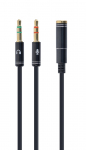 Gembird !Adapter audio stereo 3.5mm mini Jack/4PIN/ audiokaabel 0.2 m 2 x 3.5mm must
