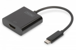 Graphic adapter, HDMI 4K 30Hz UHD to USB 3.1 Type C, with audio, black, length 15cm