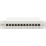 Digitus 10" patch panel DN-91612S-EA-G, 12-port, Cat.6a (gray, 1U, rack mount, shielded)