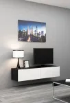 Cama TV-alus VIGO 140 30/140/40 must/valge l&auml;ikega