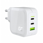 Green Cell CHARGC08W mobiilseadme laadija k&otilde;rvaklappidele, s&uuml;learvutile, nutitelefonile, tahvelarvutile, valge, vahelduvvooluga, kiirlaadimine siseruumidesse