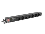 LANBERG POWER STRIP PDU RACK 19" (1U, 16A, 7X 230V PL, 2m)