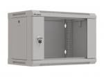 Szafa instalacyjna rack wisząca 19" 6U 540x350 szara drzwi przeszklone ( flat pack)