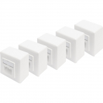 Digitus CAT.6A data connection socket, surface-mounted, shielded, 2x RJ-45 LSA (white, 5 pieces, class E)