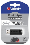 Verbatim Store 'n' Go PinStripe czarny 64GB, USB 3.0 (49318)