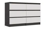 M6 MALWA CHEST OF DRAWERS 120 CM 6 DRAWERS ANTHRACITE/WHITE