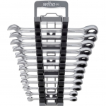 Wiha ring ratchet wrench set, 12 pieces, wrench sizes 8 - 19 mm