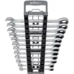 Wiha ring ratchet wrench set, 12 pieces, wrench sizes 8 - 19 mm