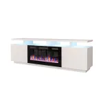 RTV EVA kapp elektrikaminaga 180x40x52 cm valge/l&auml;ikiv valge