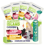 ANIMAL ISLAND Igap&auml;evased kana- ja veisefileed puljongis - m&auml;rgtoit kassidele - 4 x 85g