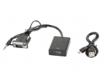 Lanberg AD-0021-BK videokaabli adapter 0,2 m HDMI Type A (standardne) VGA (D-Sub) must
