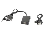 Lanberg AD-0021-BK videokaabli adapter 0,2 m HDMI Type A (standardne) VGA (D-Sub) must