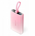 Powerbank Vention 10000 mAh USB-C + Lightning + USB-A 22,5 W z wyświetlaczem LED r&oacute;żowy