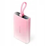 Powerbank Vention 10000 mAh USB-C + Lightning + USB-A 22,5 W z wyświetlaczem LED r&oacute;żowy