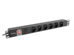 LANBERG toitejuhe PDU rack 19" (1U, 16A, 6x 230V PL, 2m)