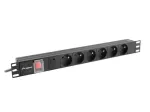 LANBERG toitejuhe PDU rack 19" (1U, 16A, 6x 230V PL, 2m)
