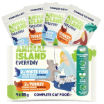 ANIMAL ISLAND Igap&auml;evased kalkuni- ja valge kalafileed puljongis - m&auml;rgtoit kassidele - 4 x 85g