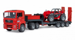 MAN TGA with low bed trailer and loader
