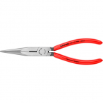 KNIPEX needle nose pliers with cutting edge 26 11 200, stork beak pliers, gripping pliers (red/blue, serrated gripping surfaces, length 200mm)