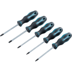Makita screwdriver set E-10534, 5 pieces (black/blue, ergonomic, rubberized handle)