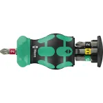 Wera Kraftform Kompakt Stubby Magazine RA 2, bit set black/green, 6-piece, 1/4", with ratchet function