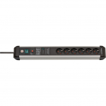 Brennenstuhl Premium-Protect-Line 6-way power strip (black/aluminium, 5 metres, 60,000A surge protection)