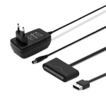 SAVIO AK-39 USB 3.0 - SATA III adapter 3,5&Prime;/2,5&Prime; k&otilde;vaketastele koos toiteplokiga, must