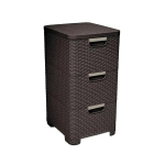 CURVER Rattan 206313 Storage Unit with 3 &times; 14 L Drawers, Dark Brown