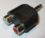 goobay Adapter Jack blue 3pin > 2x St - black - Stereo