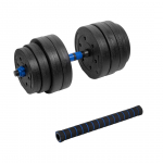 REBEL ACTIVE Adjustable bituminous dumbbell with connector 1x20kg