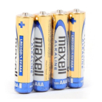 Maxell ALKALINE LR03 LR3 AAA alkaline batteries, 4-pack, 1.5V, foil packaging