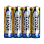 Maxell ALKALINE LR06 LR6 AA alkaline batteries, 4-pack, 1.5V, foil packaging